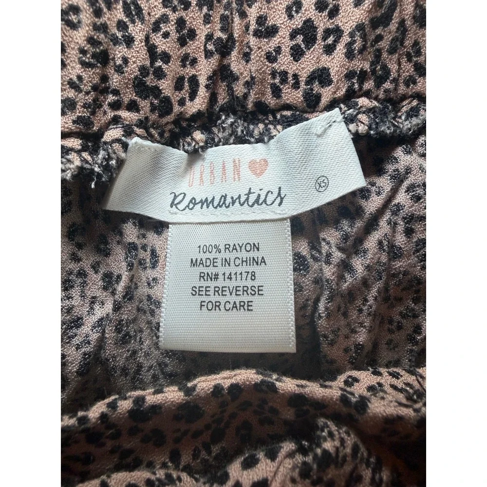 Urban Romantics Leopard Print Ruffle Mini Skort Built In Shorts Boho Skirt XS